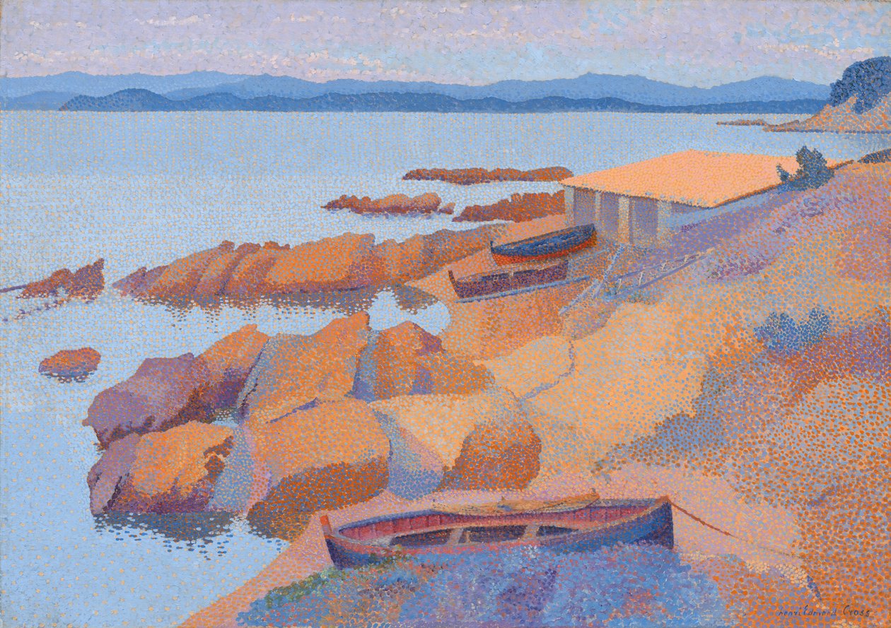 Utsikt over kysten nær Antibes av Henri Edmond Cross