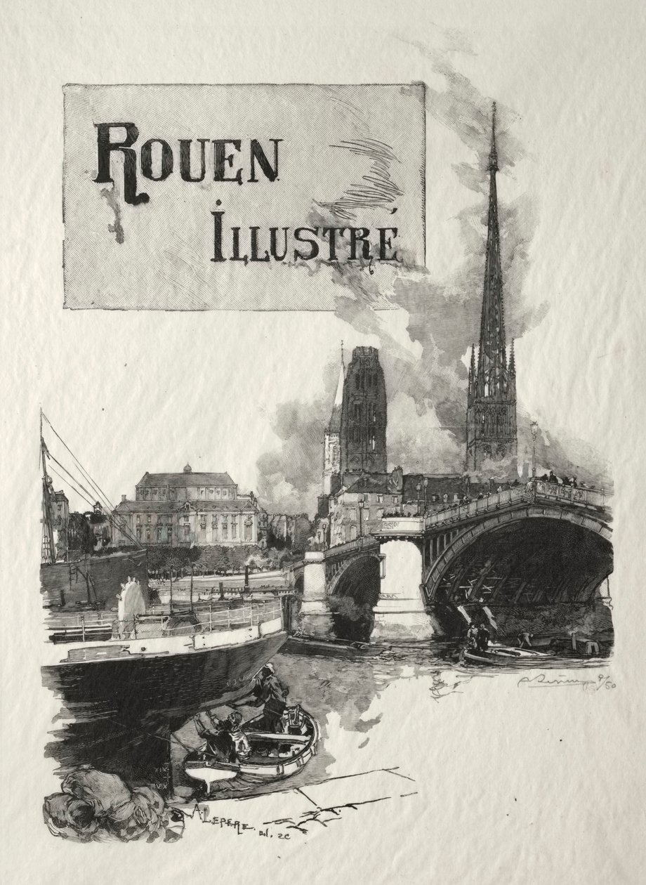 Frontispice av Illustrert Rouen av Ignace Henri Jean Fantin Latour