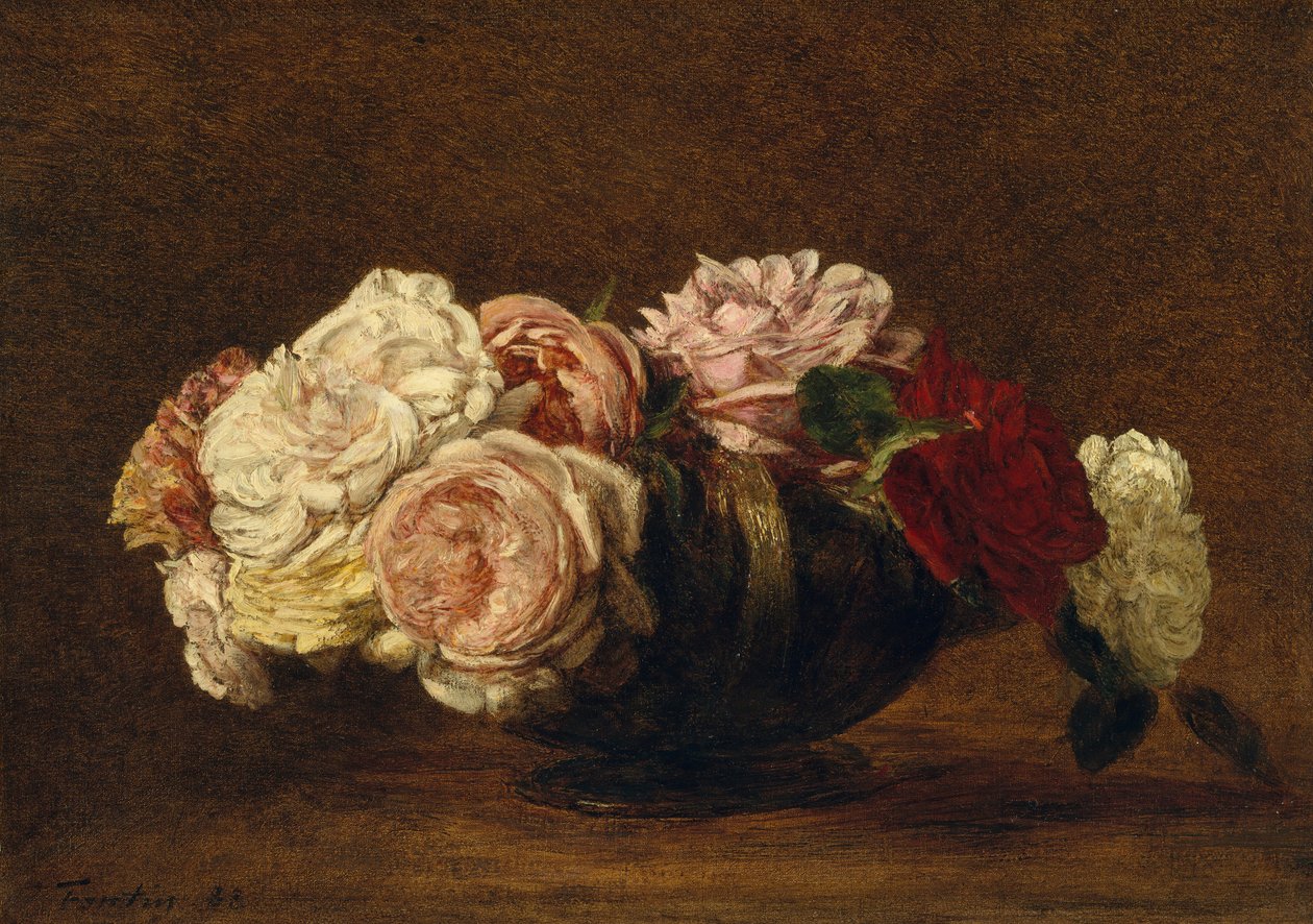Roser i en skål, 1883. av Ignace Henri Jean Fantin Latour