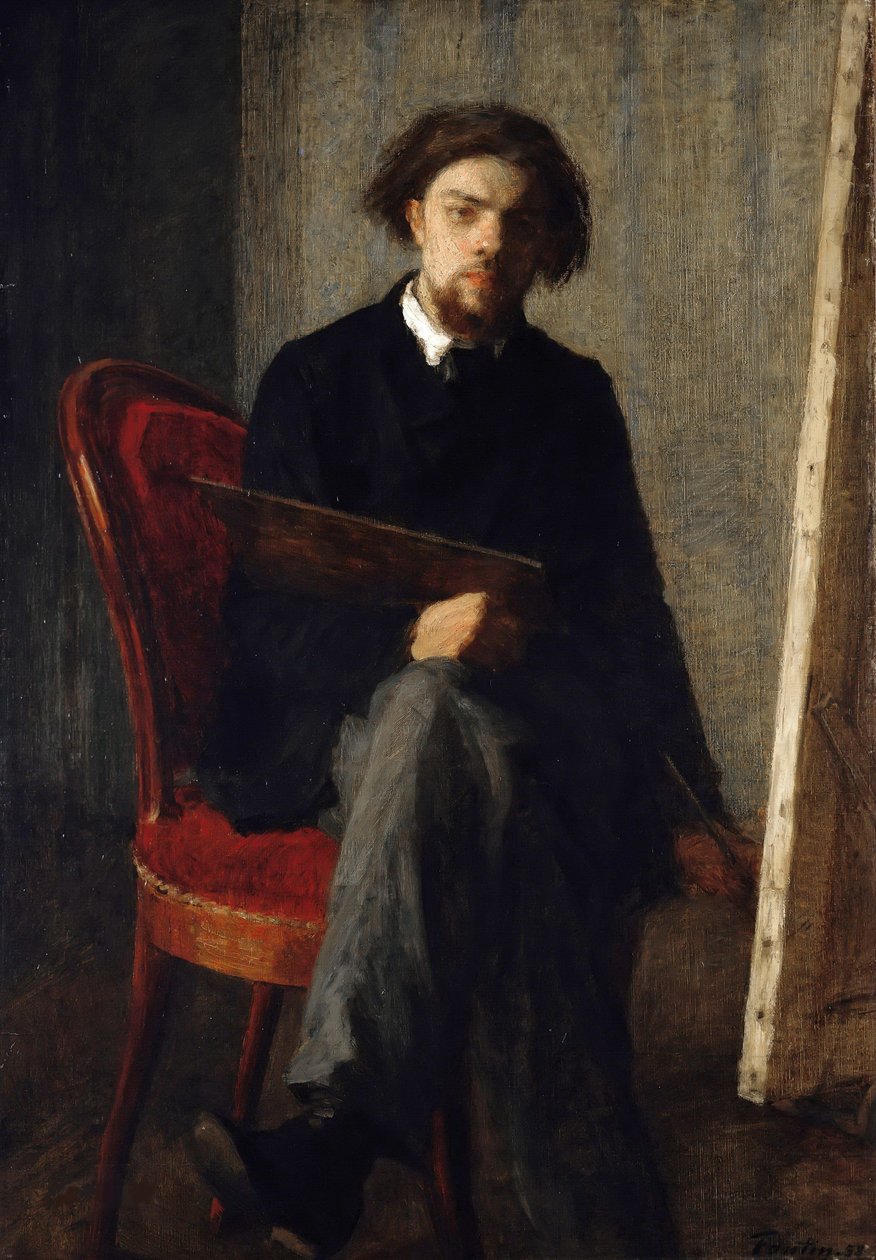 Selvportrett, 1858. av Ignace Henri Jean Fantin Latour