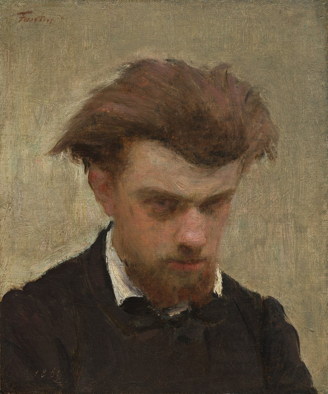 Selvportrett, 1861. av Ignace Henri Jean Fantin Latour