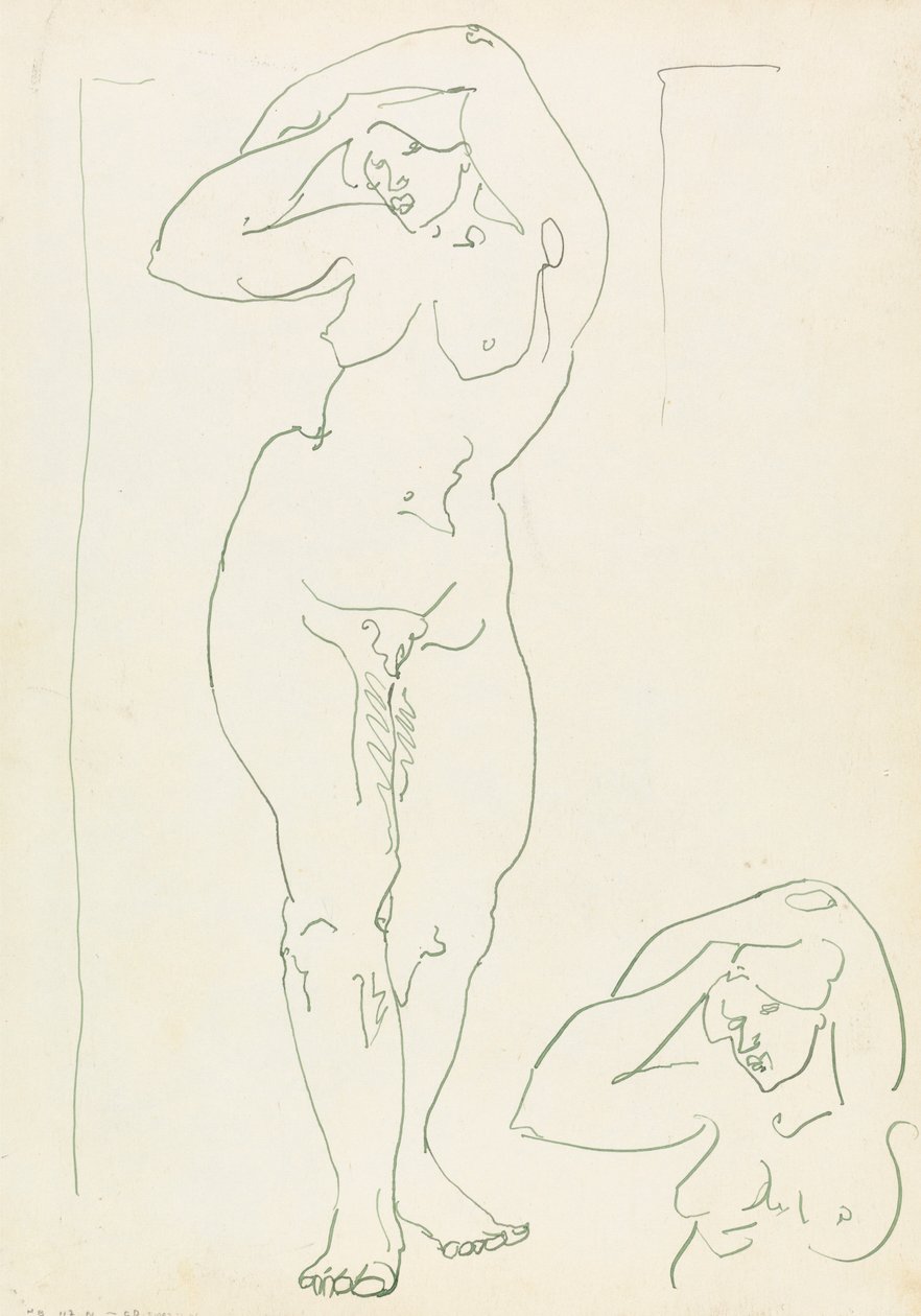 To studier av en kvinneskikkelse av Henri Gaudier Brzeska