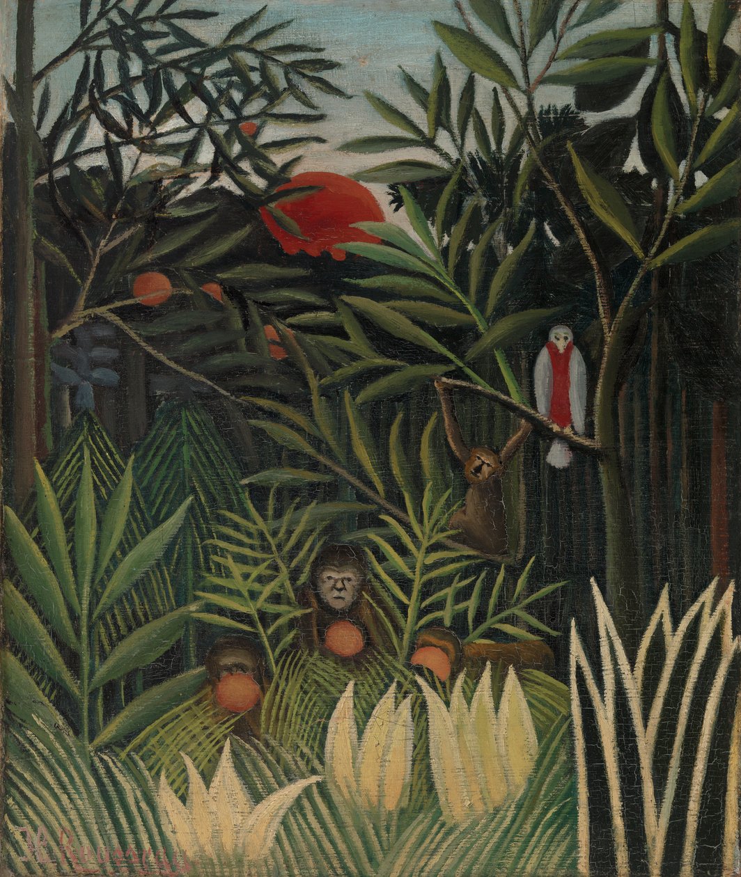 Landskap med aper av Henri J.F. 1844 1910 Rousseau