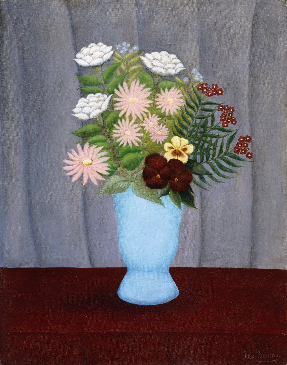 hage blomster; Hageblomster, ca. 1909-10 av Henri J.F. Rousseau