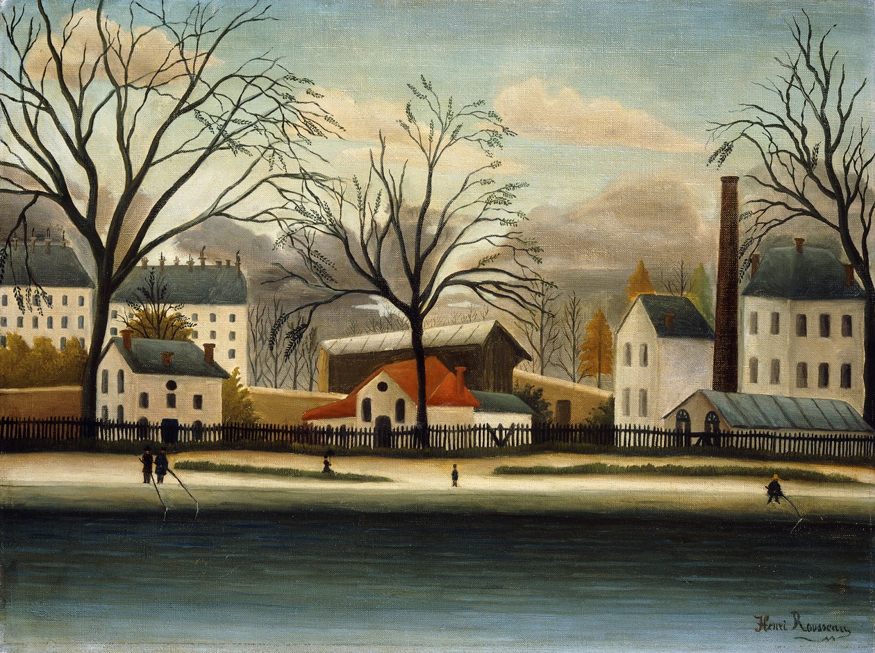 Forsteder; Banlieue, ca. 1896 av Henri J.F. Rousseau
