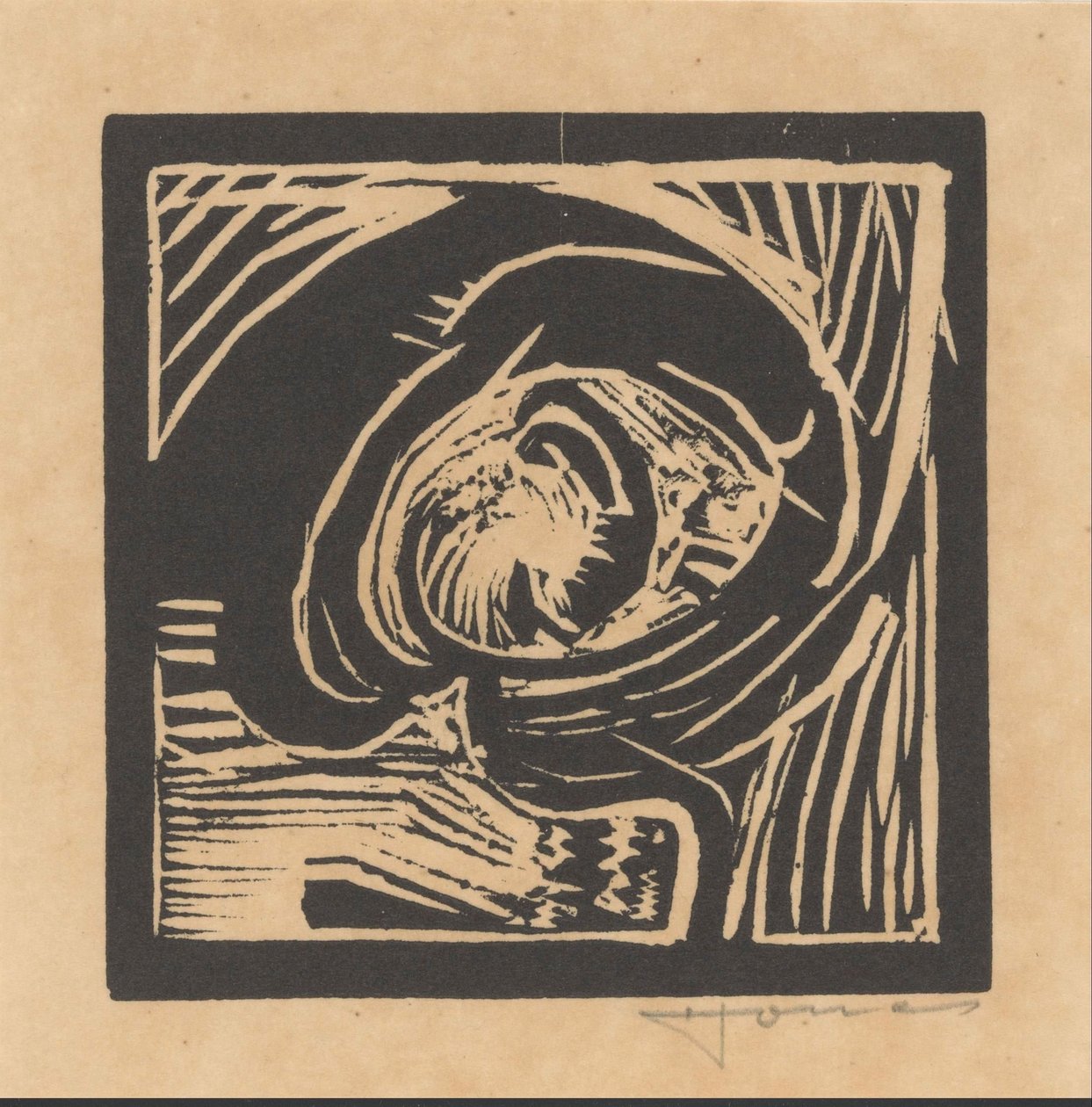 Hodet til en figur av Henri Jonas (signed by artist)