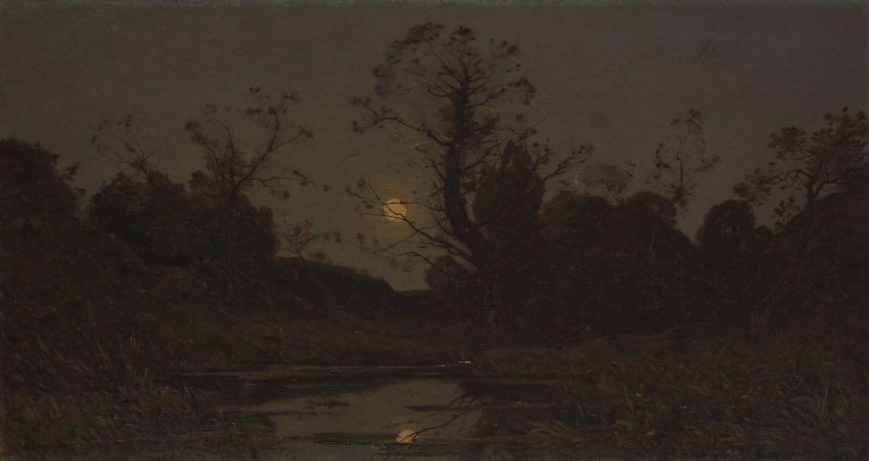 Måneoppgang, 1885. av Henri Joseph Harpignies