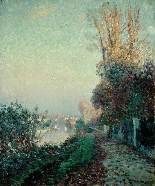 Langs elven (olje på lerret) av Henri Lebasque