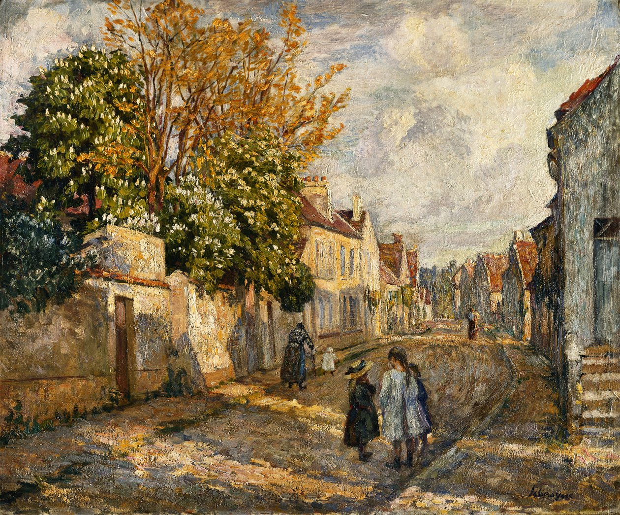 Gatescene, Lagny; Scene de Rue, Lagny, av Henri Lebasque