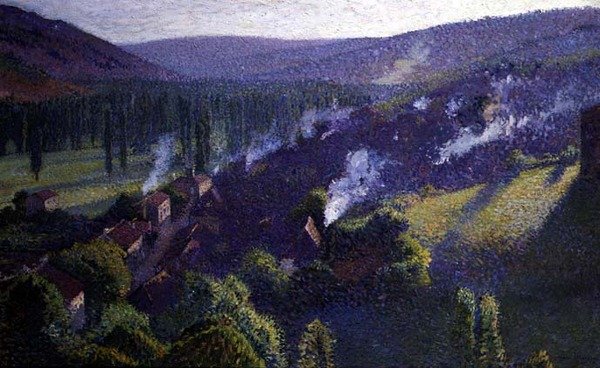 The Valley (olje på lerret) av Henri Martin