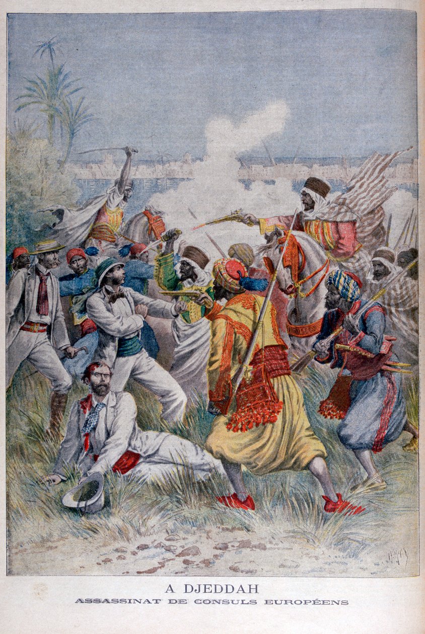Attentat på de europeiske konsulene, Djeddah, 1895 av Henri Meyer
