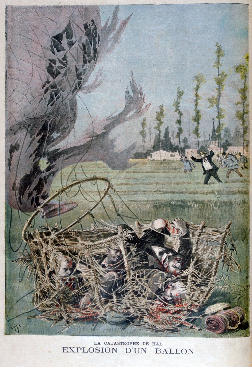 Ballongeksplosjon i Hal, Belgia, 1895. av Henri Meyer