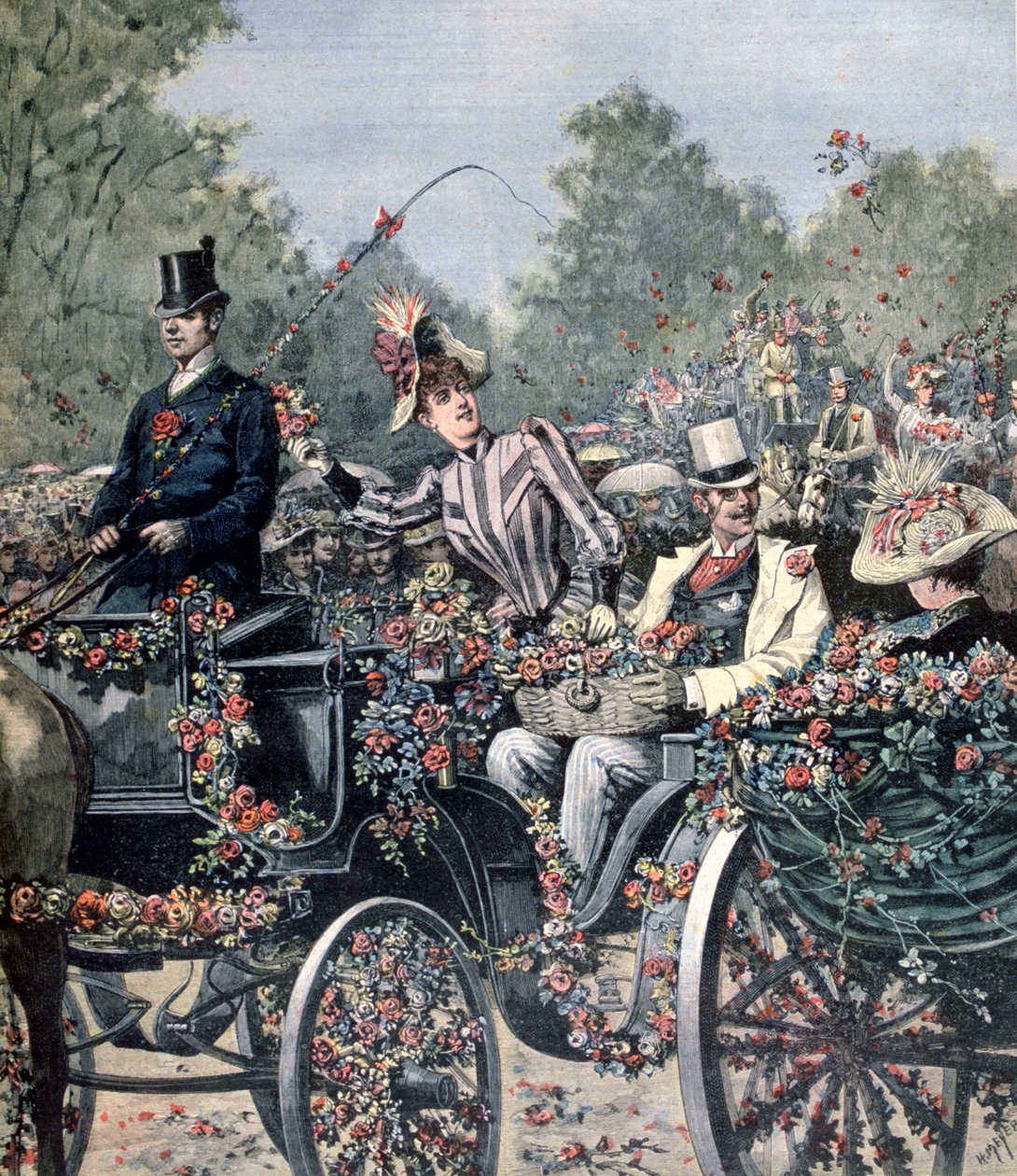 Battle of Flowers Parade, 1891 av Henri Meyer