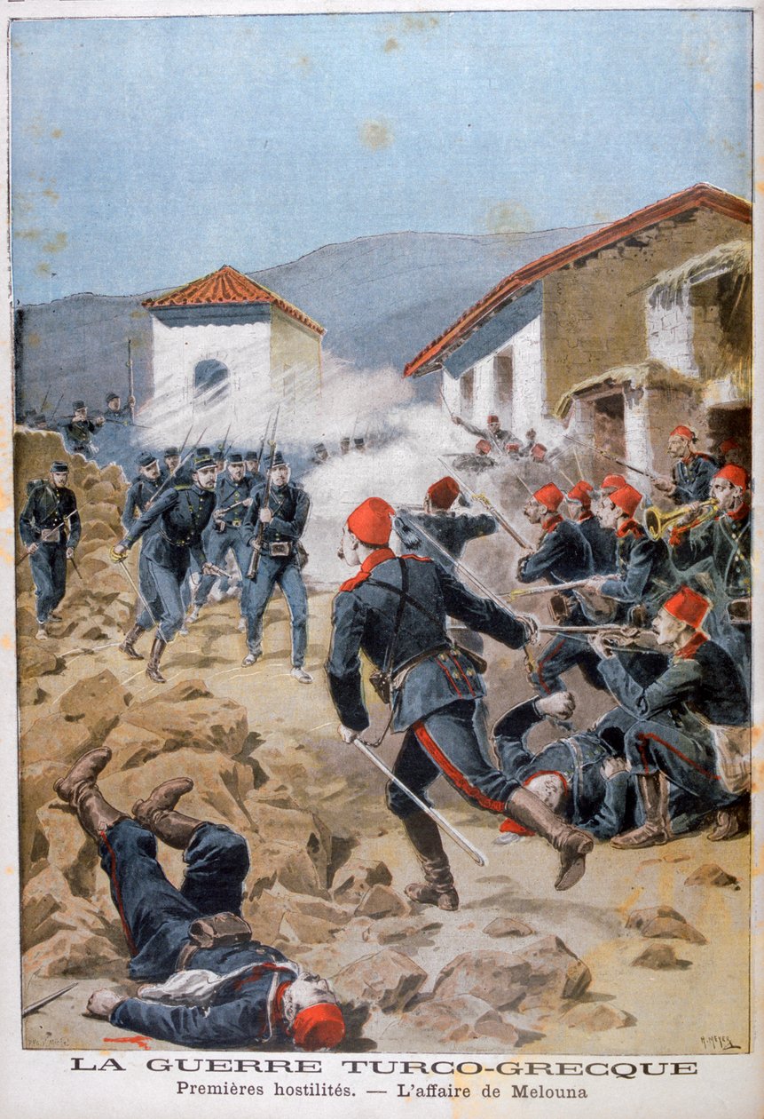 Slaget ved Meluna, gresk-tyrkisk krig, 1897 av Henri Meyer