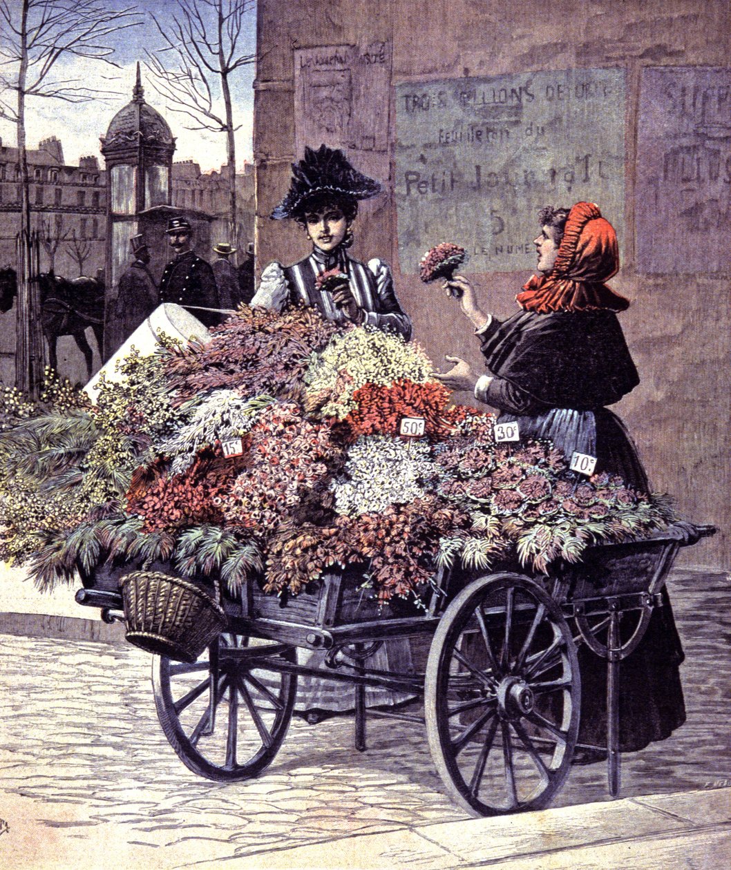 Blomsterselger i Paris av Henri Meyer