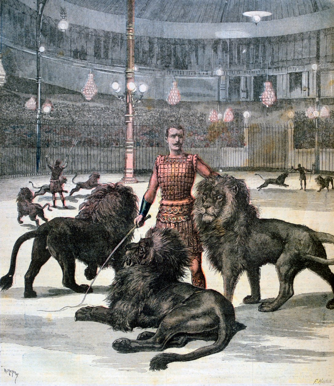 Løvetemming på Lhippodrome, Paris, 1891 av Henri Meyer