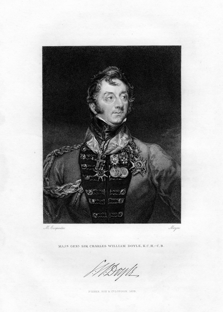 Sir Charles William Doyle , britisk general, 1829 av Henri Meyer