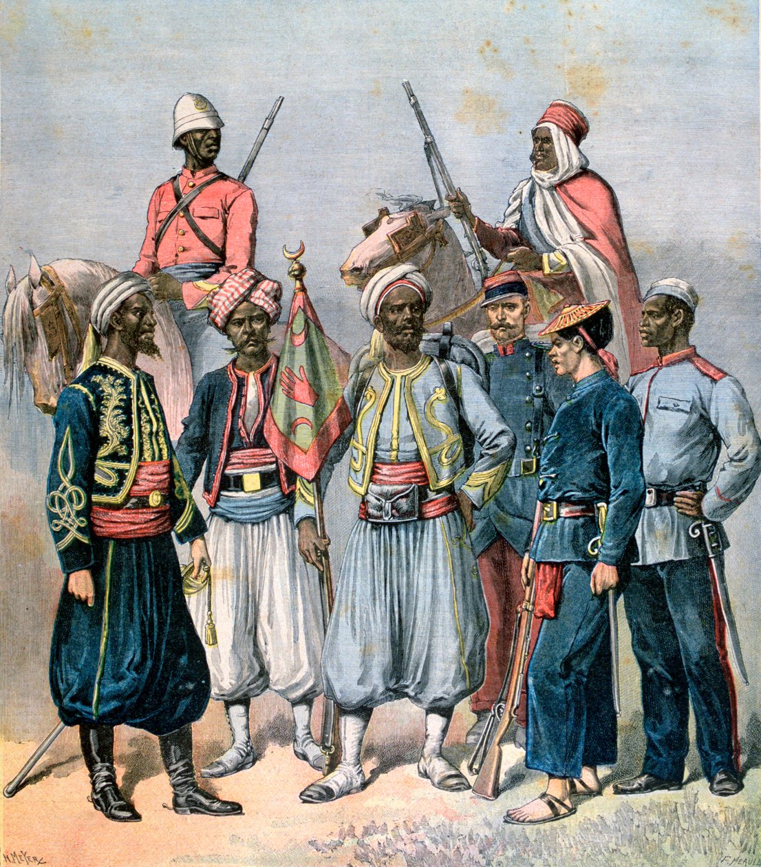 De franske kolonistyrkene, 1891. av Henri Meyer