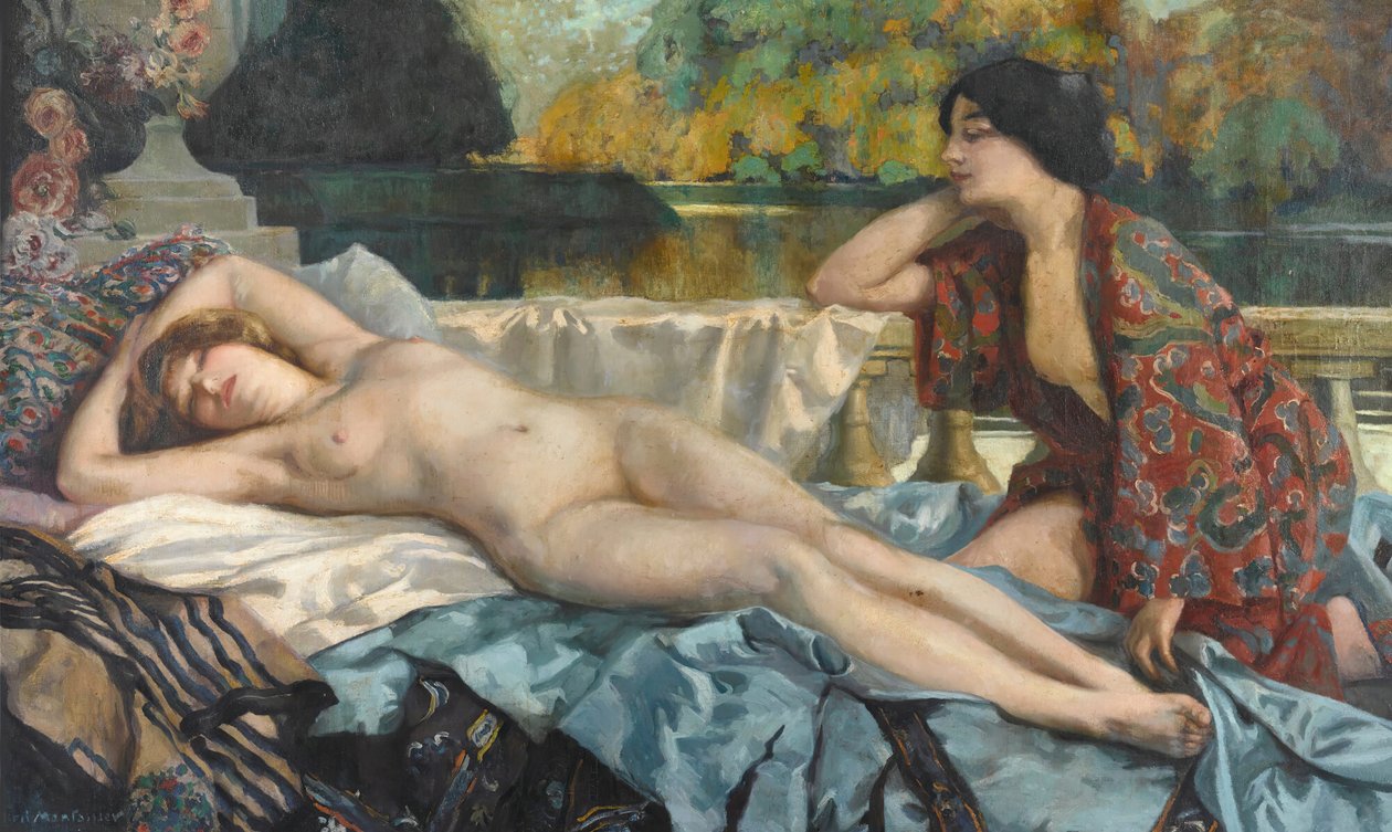 Hvil ved innsjøen, 1912. av Henri Montassier