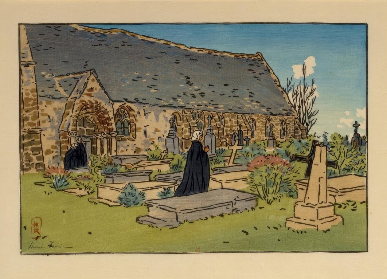 Perros-Guirec kirkegård og kirke av Henri Rivière