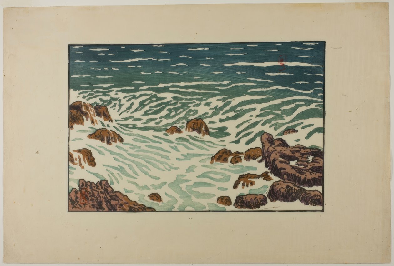 Liten bølge stiger, Pointe de la Haye av Henri Rivière