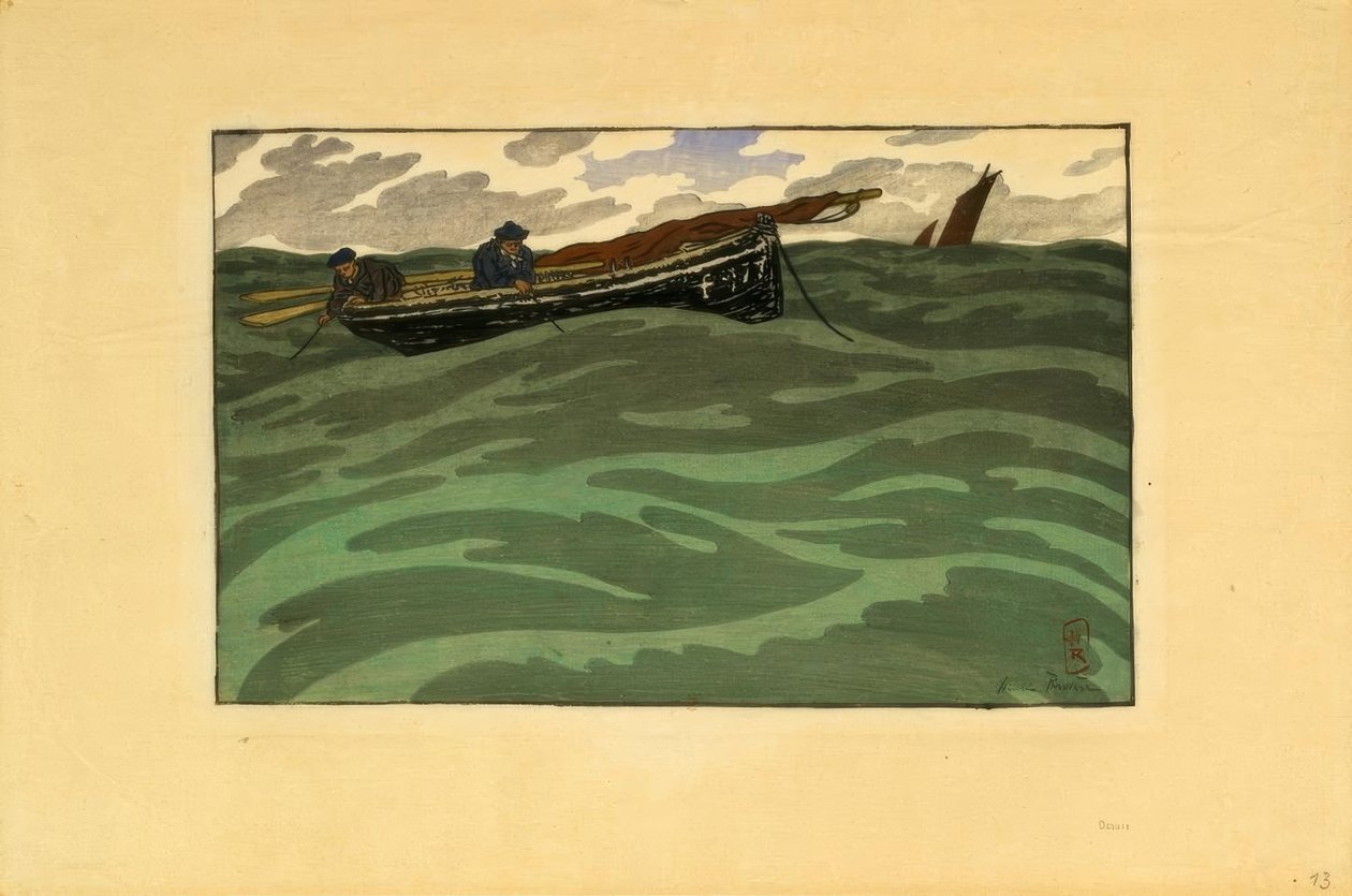 Fiskere til sjøs (Loguivy) av Henri Rivière