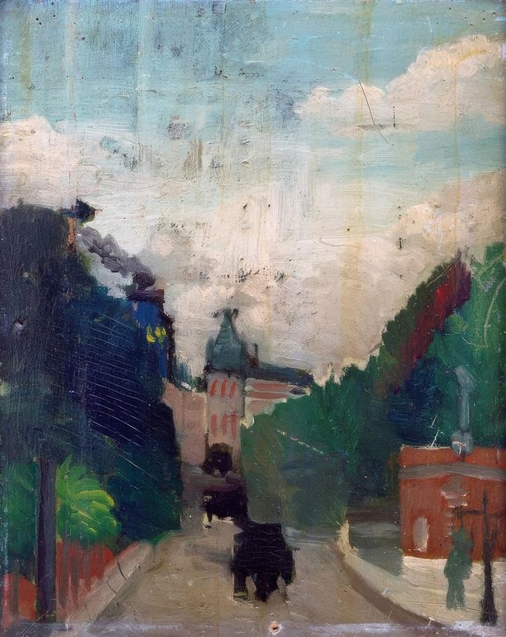 Skisse, utsikt over Metropolitan Palace av Henri Rousseau