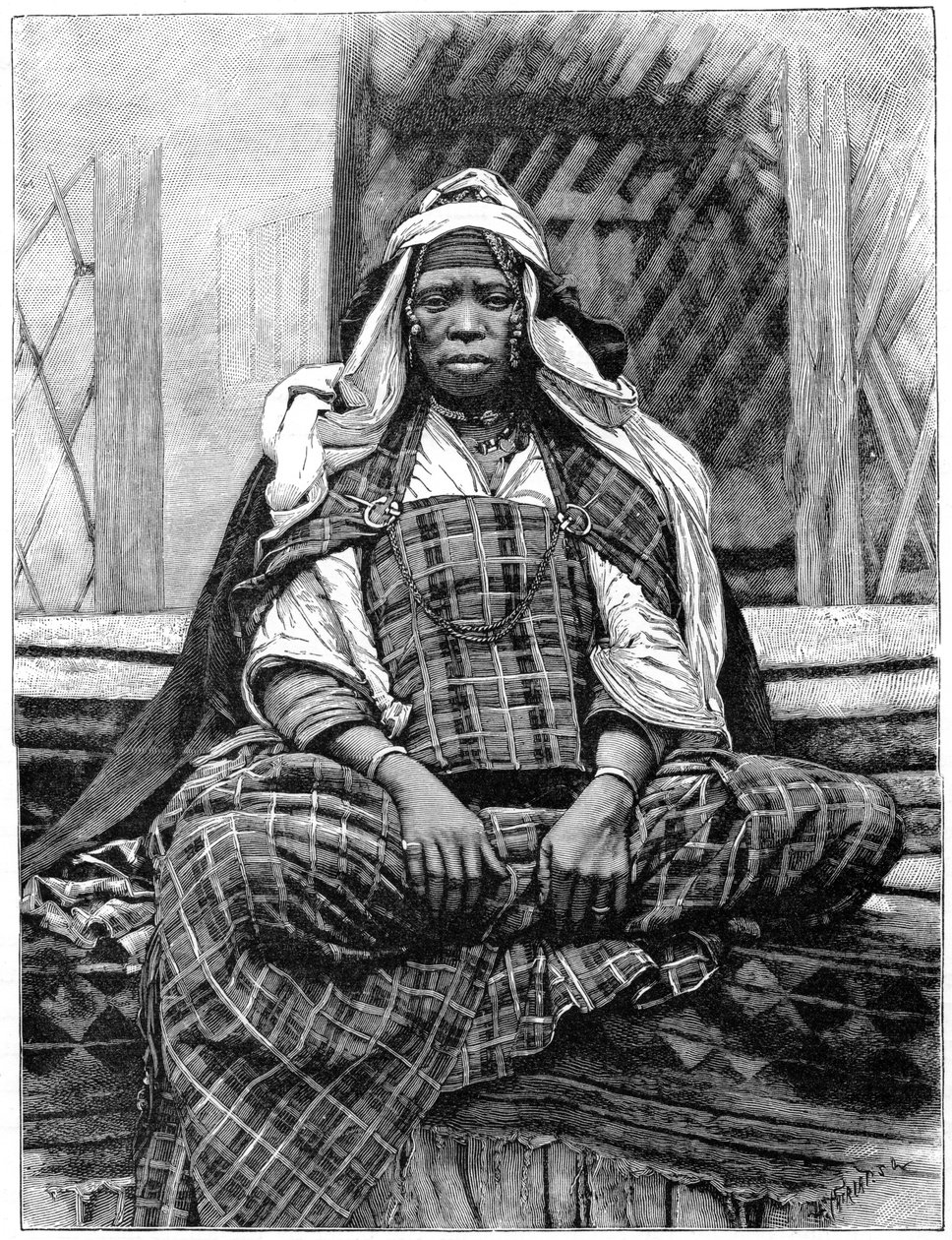 Kvinne, Biskra, Algerie, c1890 av Henri Thiriat