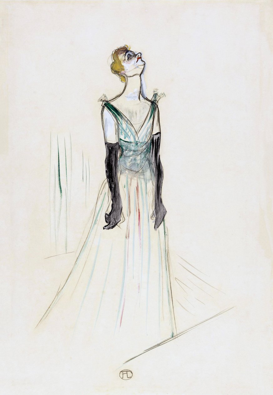 Yvette Guilbert. Portrett. av Henri de Toulouse Lautrec