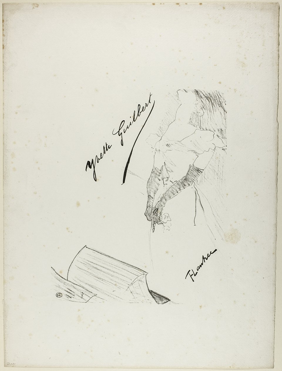 Frontispice for Yvette Guilbert av Henri de Toulouse Lautrec