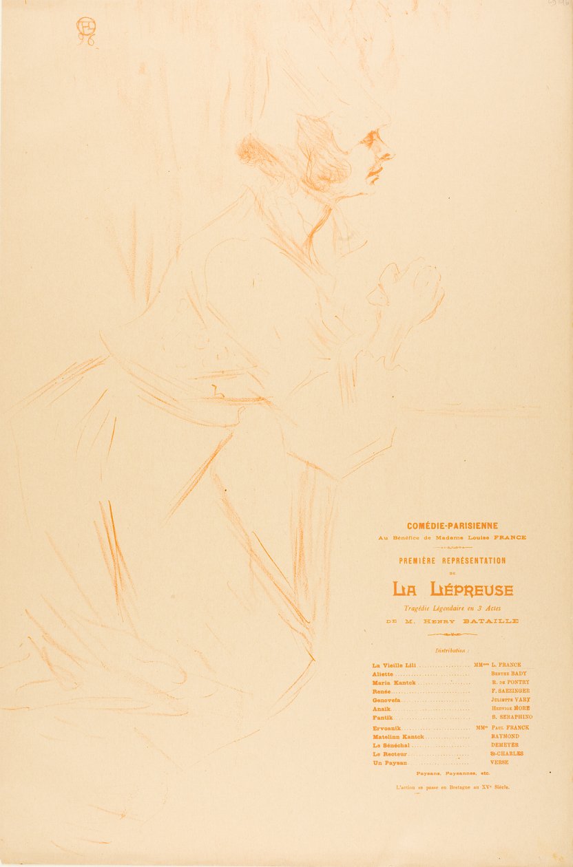 Program for spedalskhet av Henri de Toulouse Lautrec