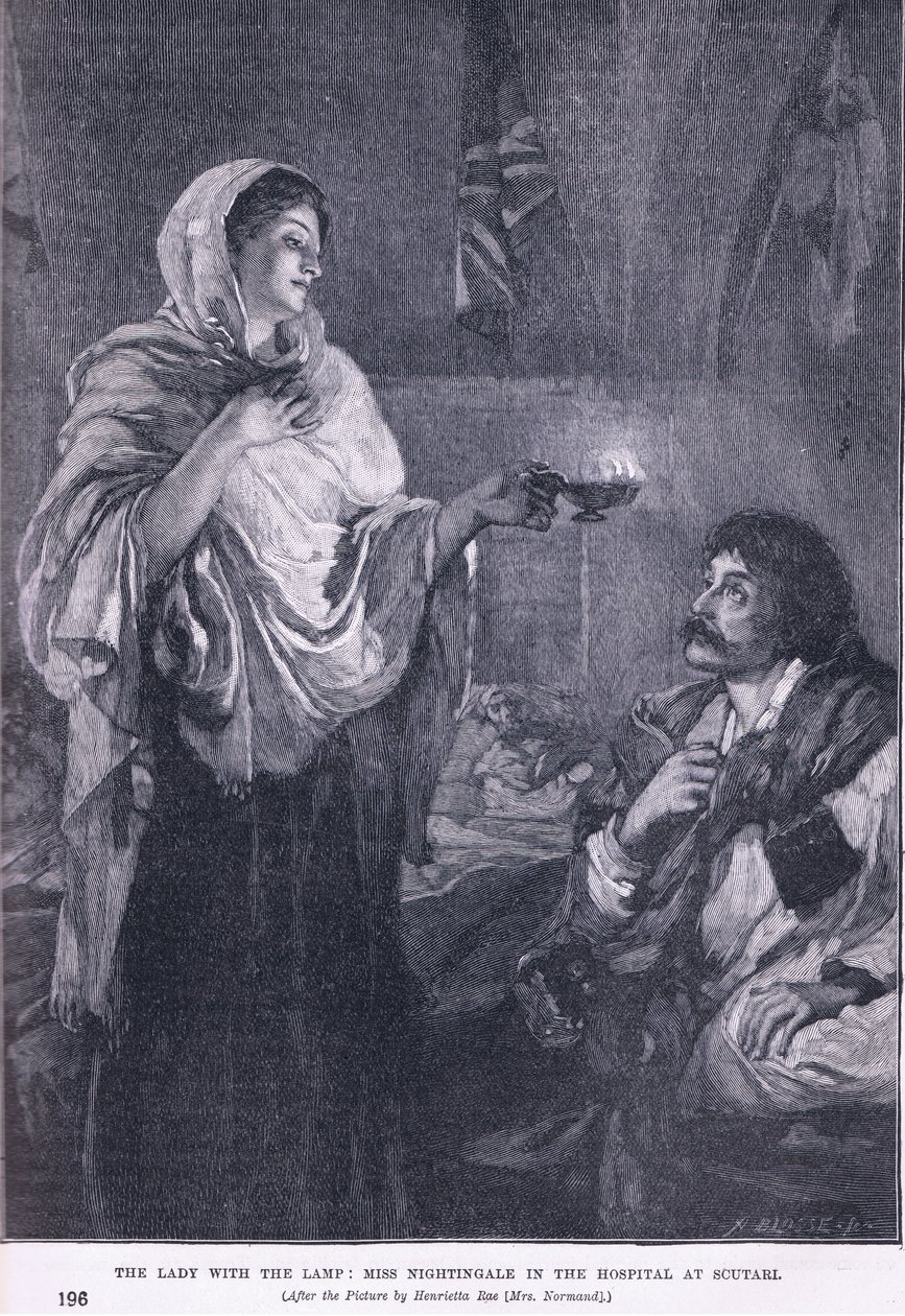 The Lady with the Lamp: Miss Nightingale på sykehuset i Soutari 1855 AD av Henrietta Rae