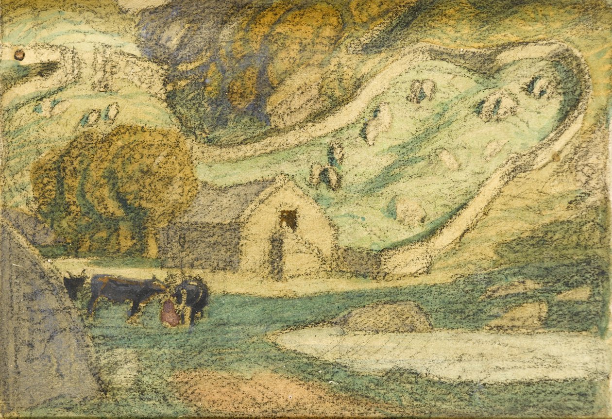 Cotswold Farm (pastell på papir) av Henry A. Payne