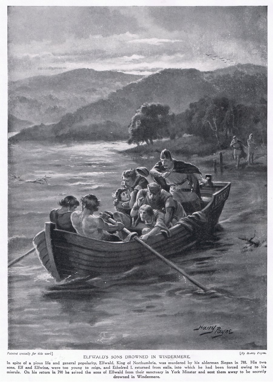 Elfwalds sønn druknet i Windermere AD788, 1920-tallet av Henry A. Payne