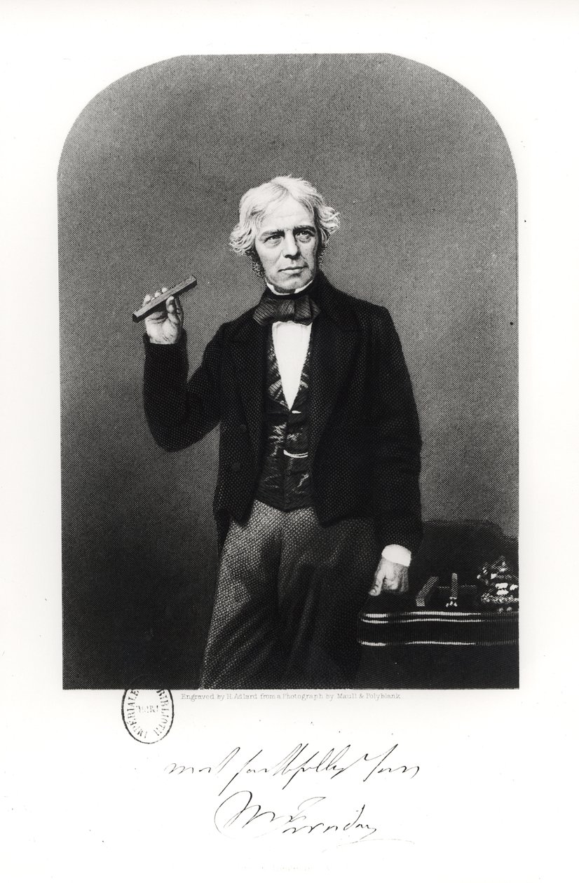 Portrett av Michael Faraday (1791-1867) av Henry Adlard