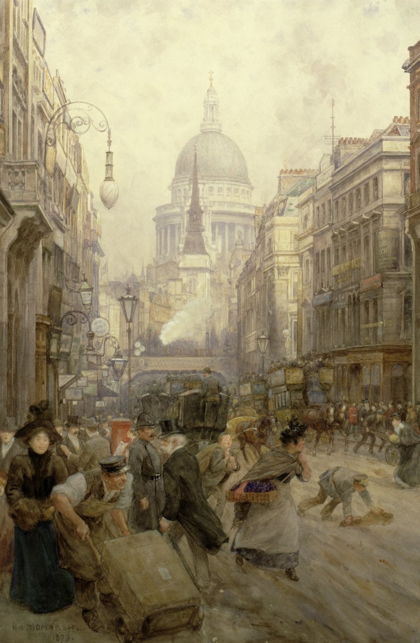 Fleet Street ser østover, 1898 av Henry Edward Tidmarsh
