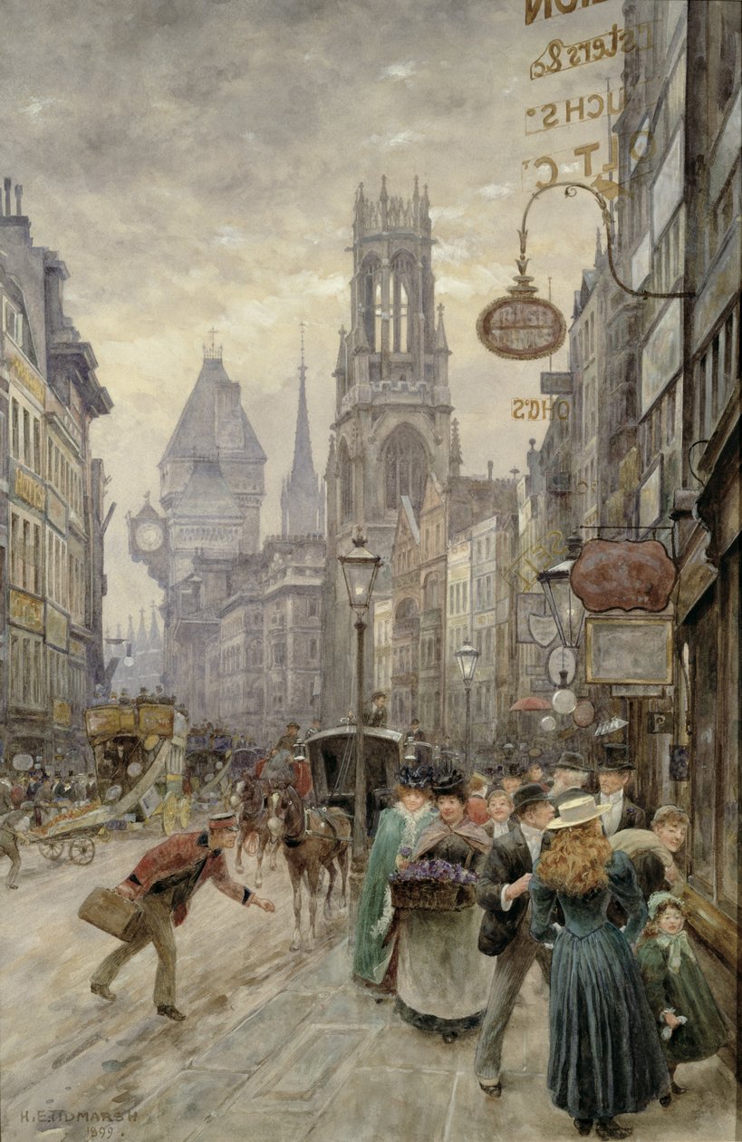 Fleet Street: Looking West, 1899 av Henry Edward Tidmarsh