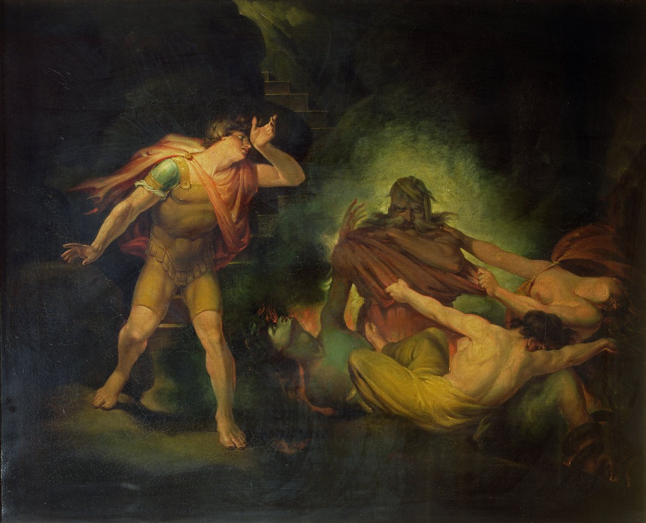 Ildkongen dukker opp for grev Albert, ca. 1801-10 (olje på lerret) av Johann Heinrich Füssli