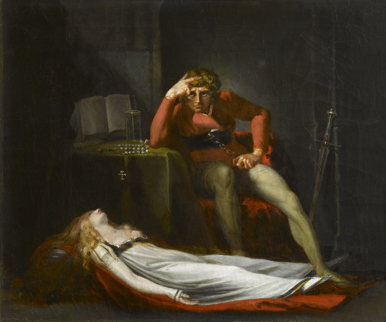 Det italienske domstolen, eller Ezzelier, grev av Ravenna funderer over liket av Meduna, drept av ham for utroskap under hans fravær i Det hellige land, ca. 1780 av Johann Heinrich Füssli