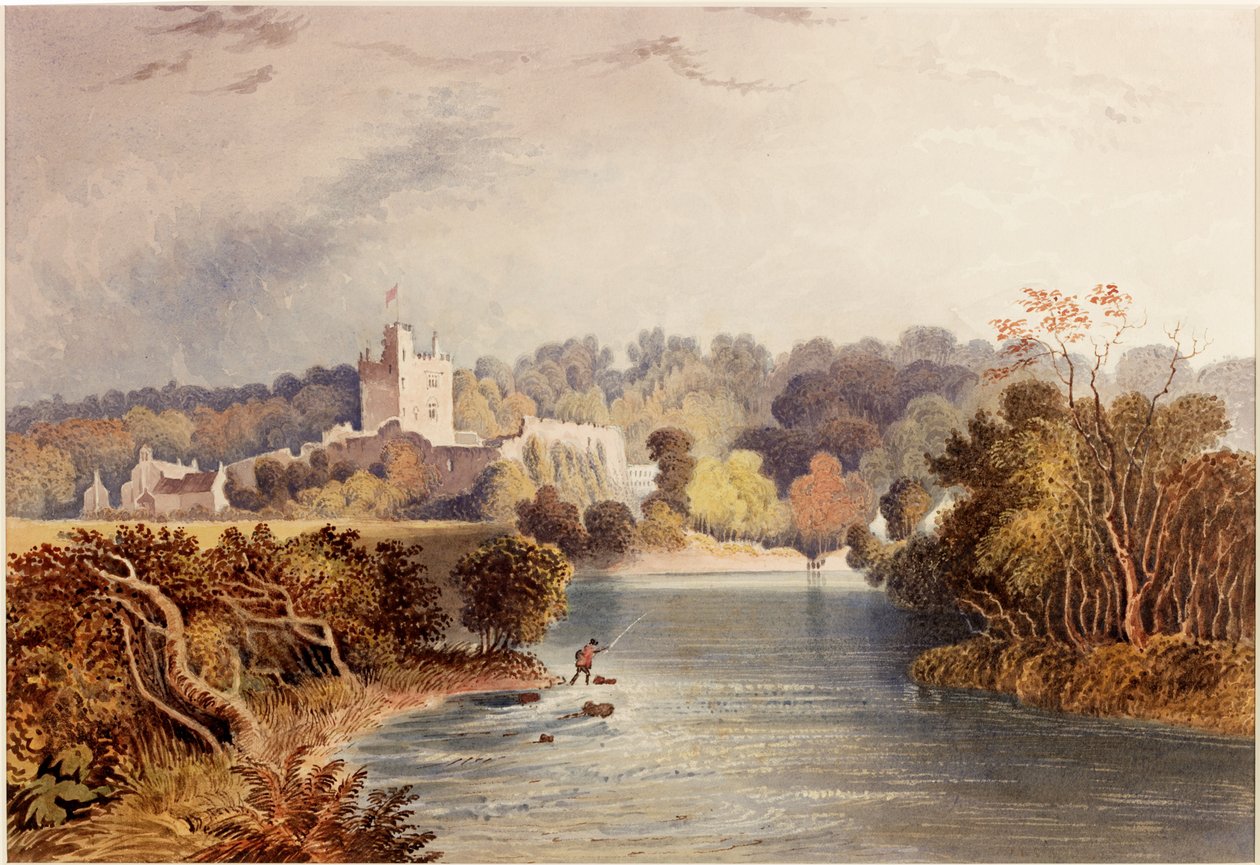 Bothal Castle (akvarell på kort) av Henry Gastineau