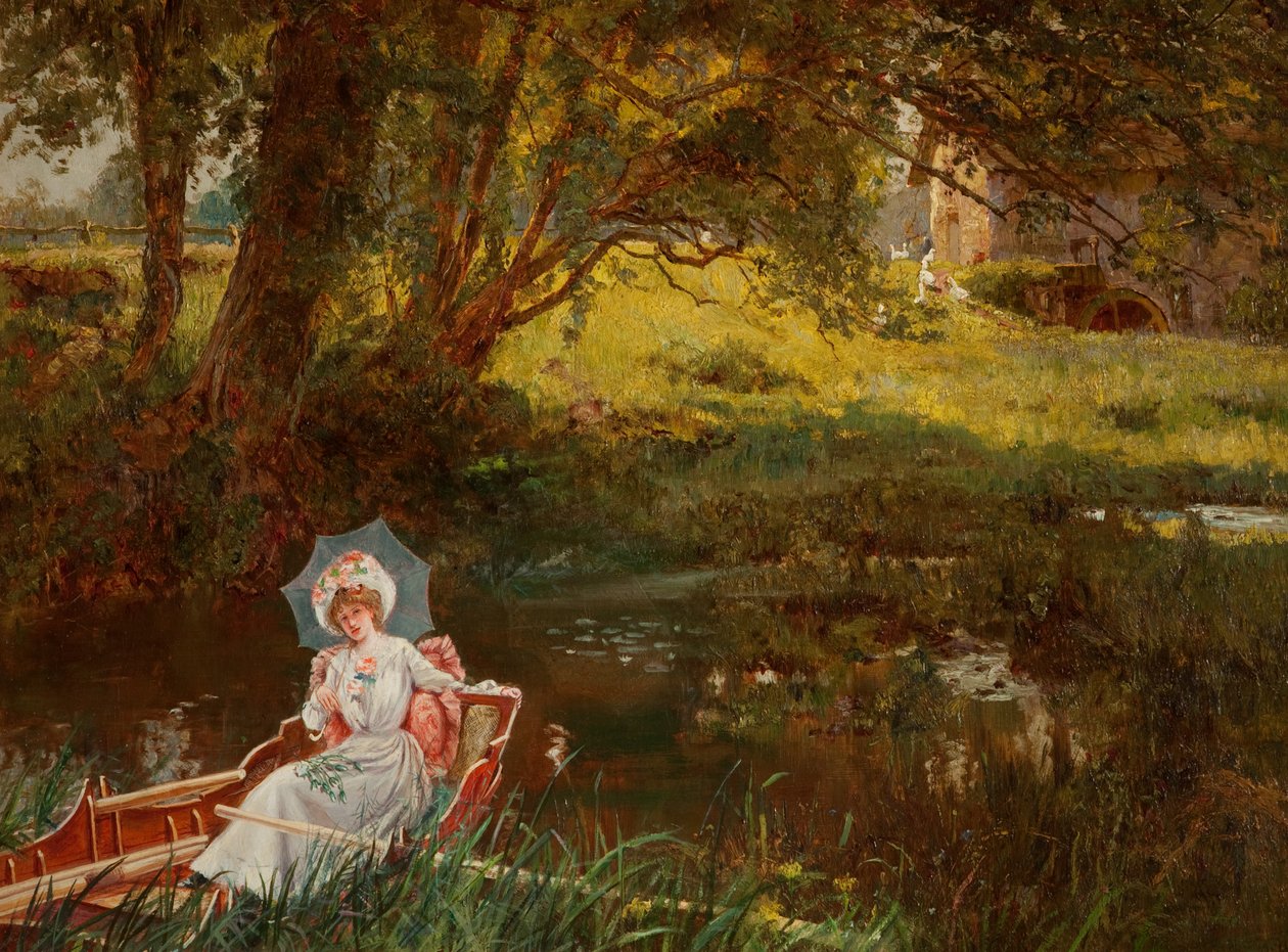 Lady in a Punt av Henry John Yeend King