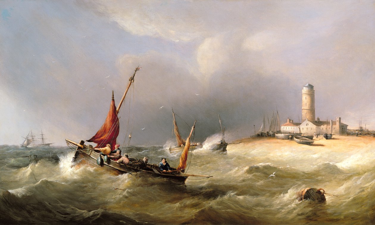 Fiskebåter i en storm utenfor Dungeness Spit av Henry King Taylor