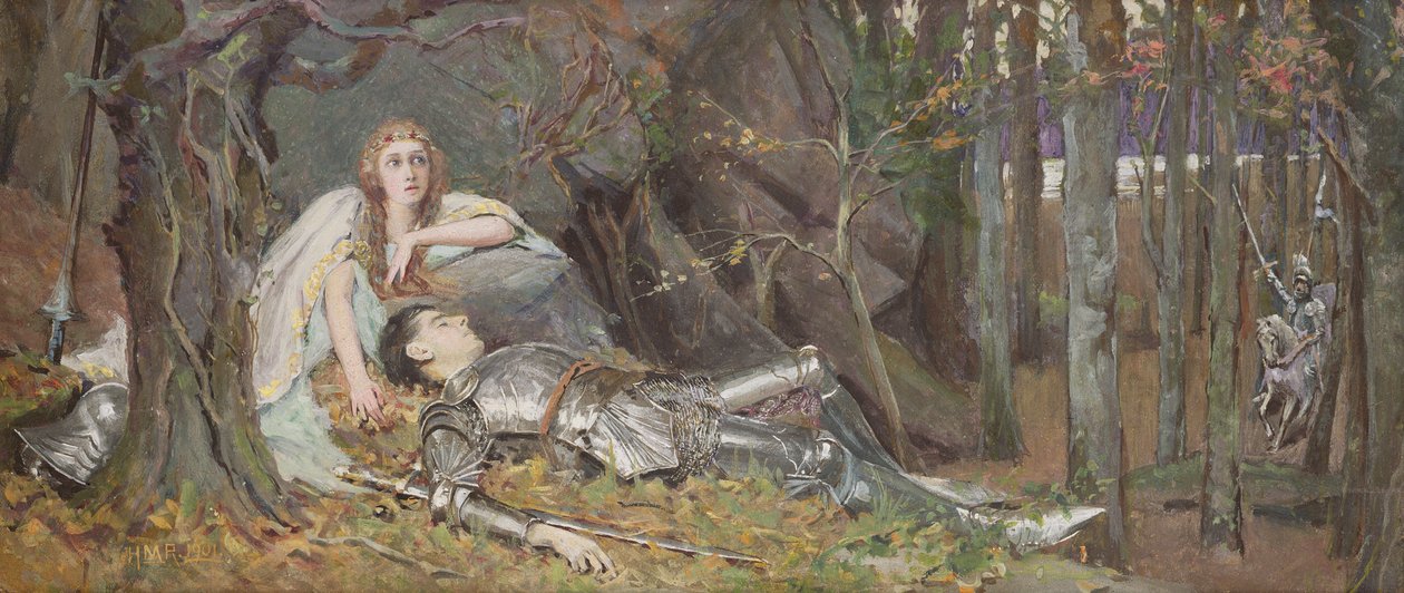 La Belle Dame Sans Merci, 1901 (wc og kroppsfarge på papir) av Henry Meynell Rheam