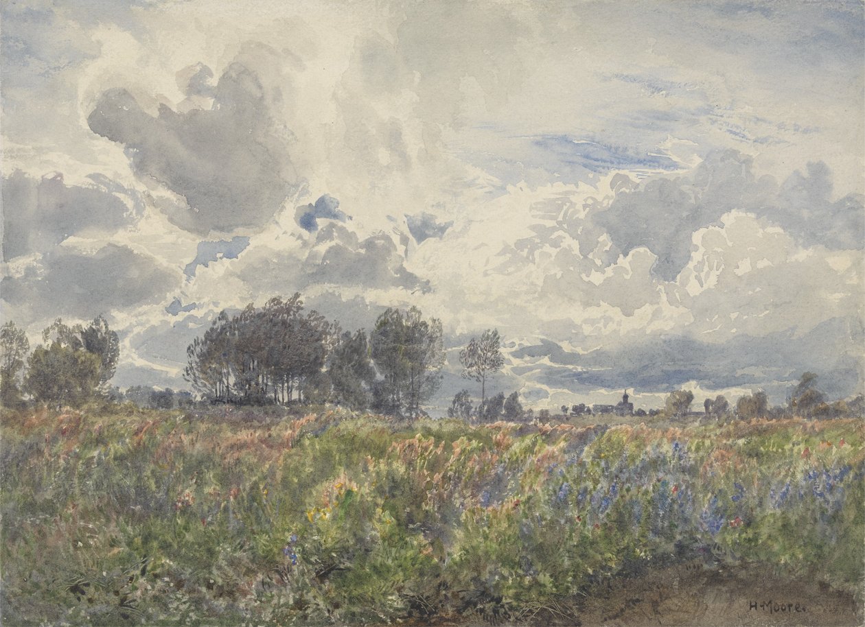 Regnfull juni, Picardie, ca. 1870 av Henry Moore