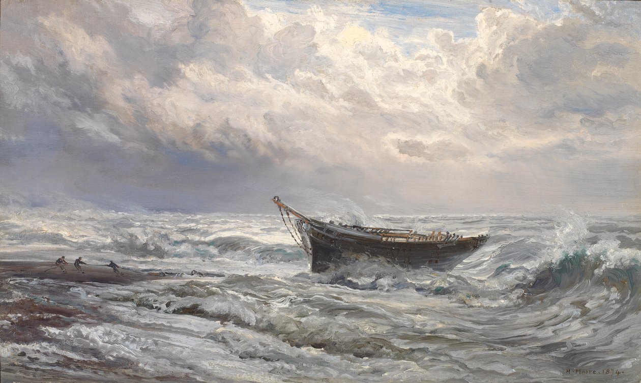 Stormy Seas, 1874 av Henry Moore