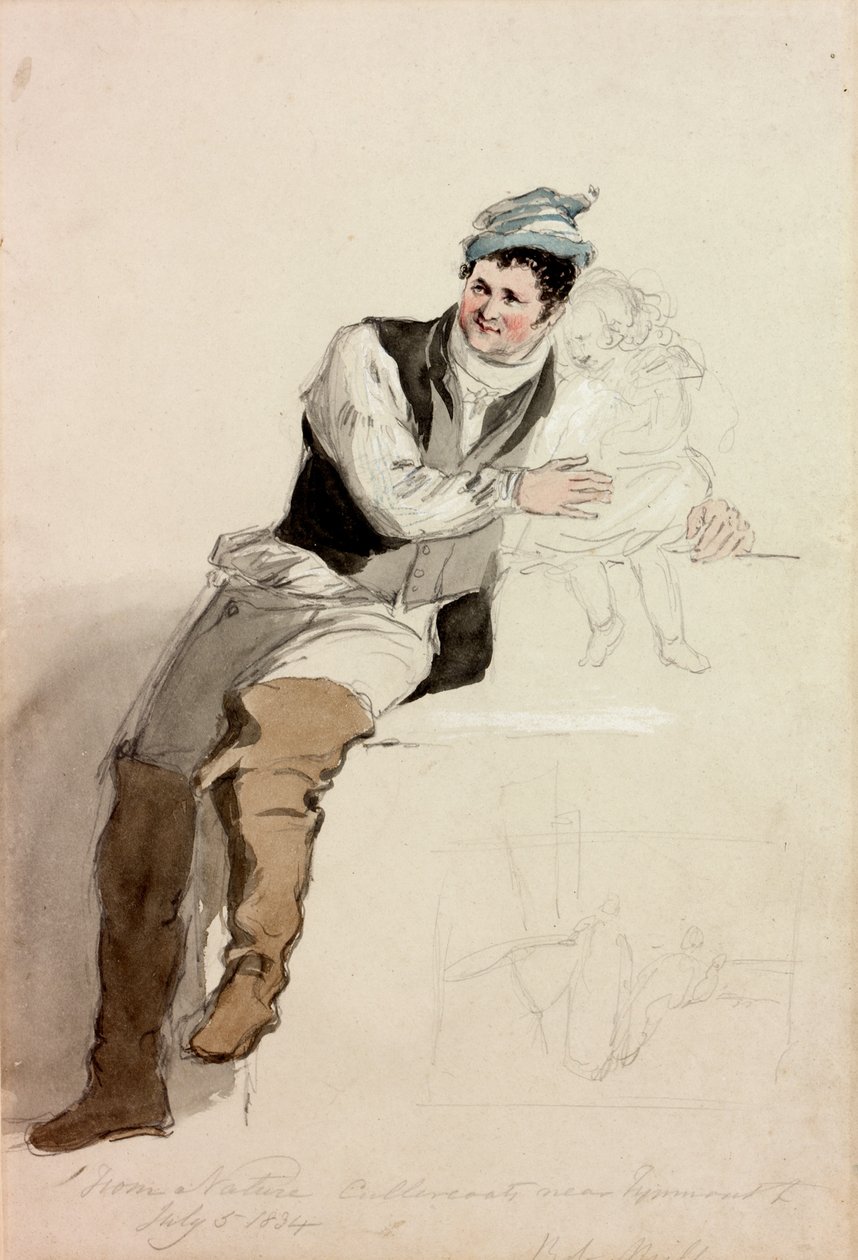 Bob Mills of Cullercoats, 1834 (blyant og wc på papir) av Henry Perlee Parker