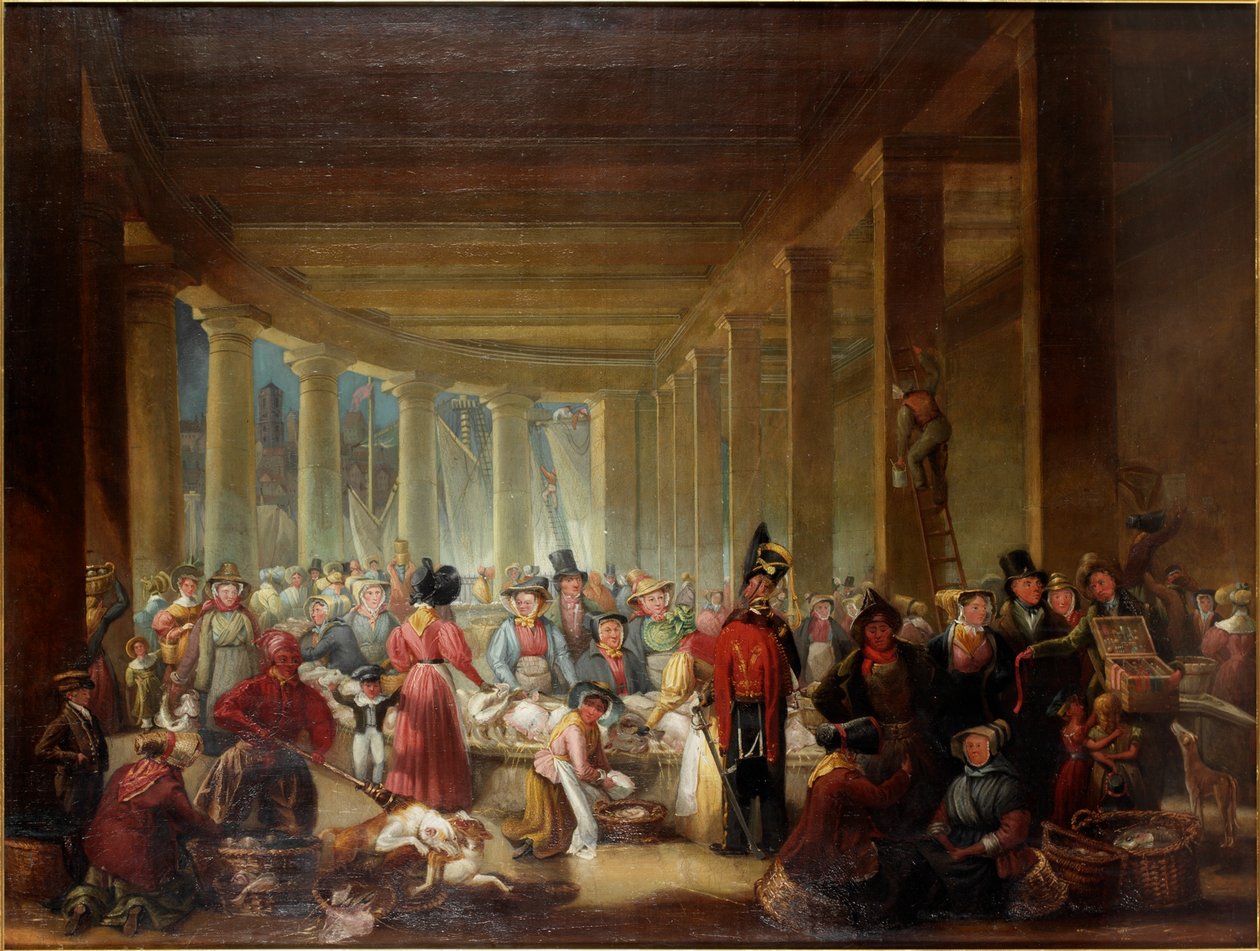 The Old Fish Market, Sandhill, Newcastle upon Tyne, ca. 1826-30 av Henry Perlee Parker
