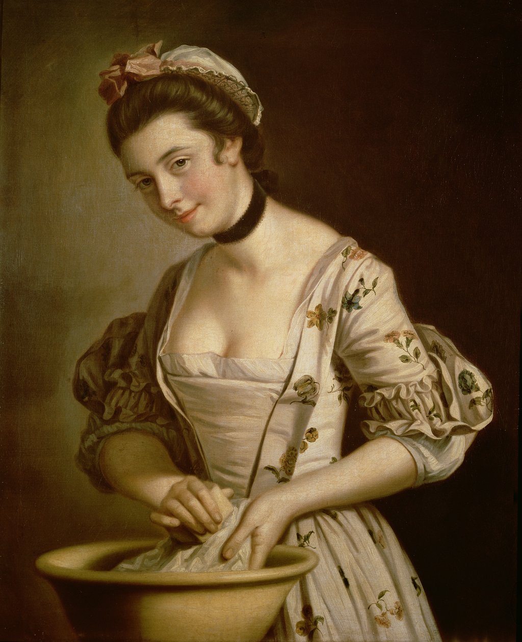 En dames hushjelp såper lin av Henry Robert Morland