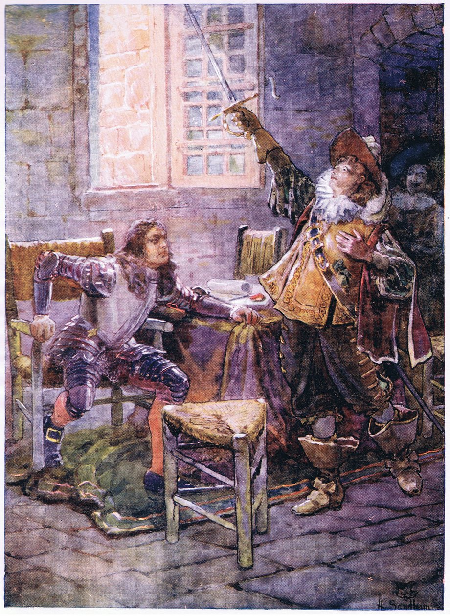 De la Tour nekter å gi etter for sin troskap 1630, ca. 1920 av Henry Sandham