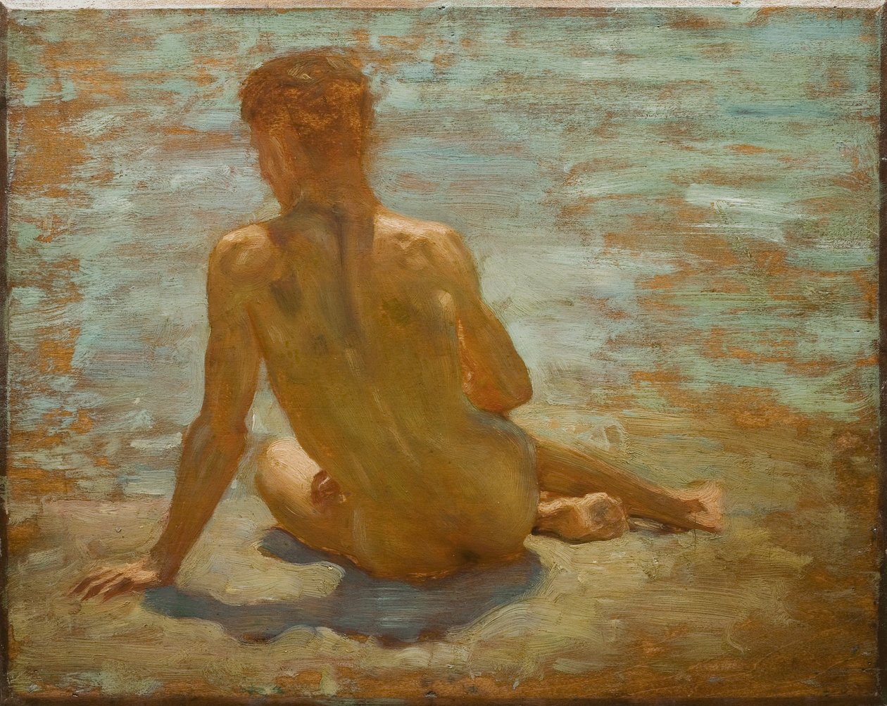 Sketch of Nude Youth (Studie for Morning Splendour), ca. 1921 av Henry Scott Tuke